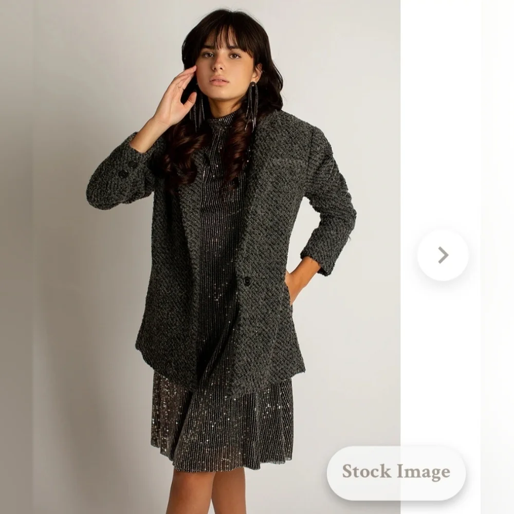 NWT MIA JOY Louve Blazer in Charcoal Black (Size: XL) - Picture 6 of 13